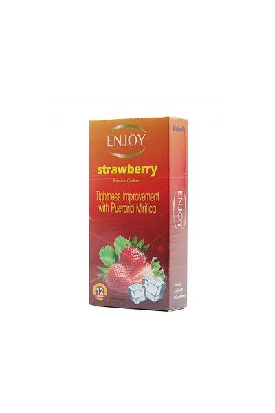 Enjoy Enjoy Strawberry Condoms - 12 Pieces