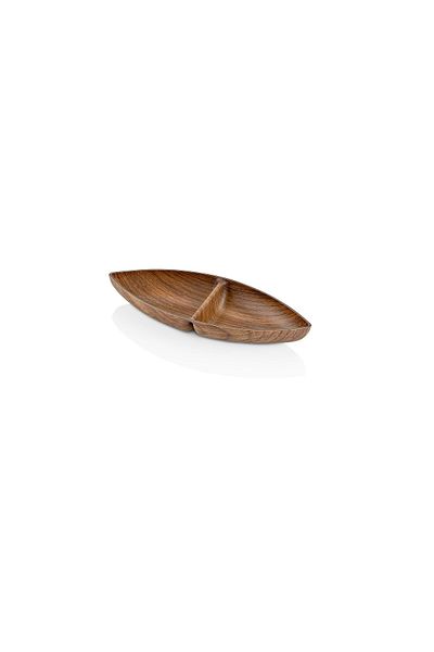Evelin Serving tray with two compartments shaped like a boat made of polystyrene