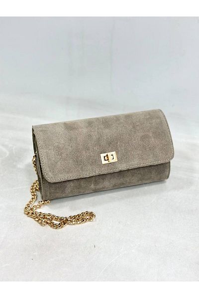 çkn sedat çakan çanta & fular & aksesuar Clamshell Bag Genuine Suede Leather Women's Hand Shoulder Diagonal Bag
