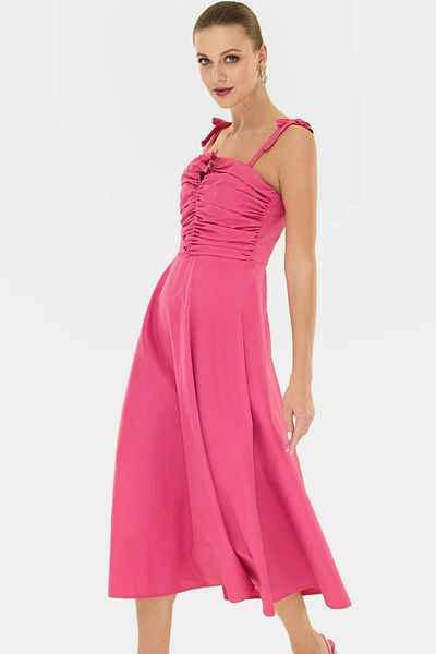 PayBuy Maxi a Line Terrycotton Woven Dress Heart Collar Design Comfortable Cutout Distinguished Material
