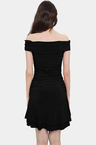 PayBuy Women's a Line Mini Knitted Dress Carmen Collar Daily Use Trend Design Modern Style Comfortable Cut