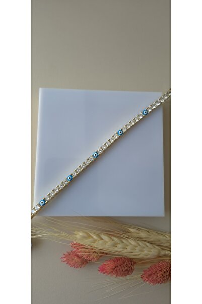 shesra Nazar Boncuk ve Zirkon Taşlı Vip Çelik Bileklik