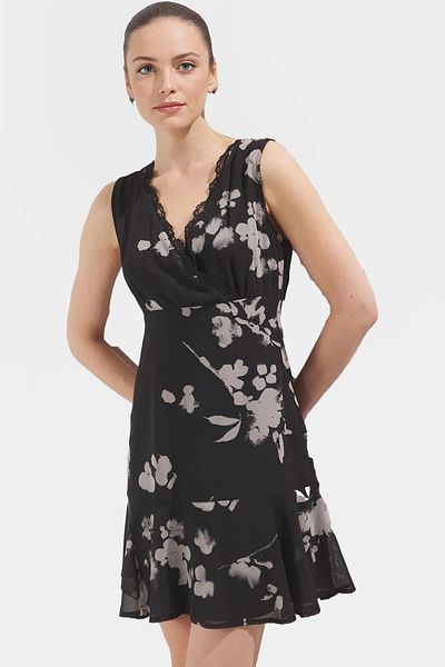 PayBuy Floral a Line Mini Chiffon Dress Summer Daily Use Durable Material Quality Craftsmanship