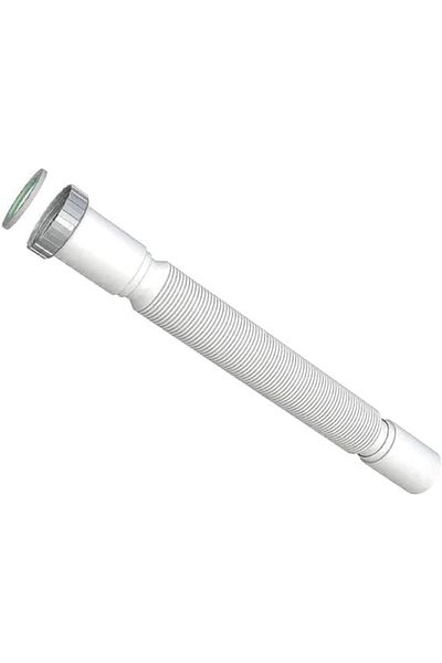 fitto Flexible and Extendable Sink Hose 1 1/2, White Plastic, Durable and Easy to Install