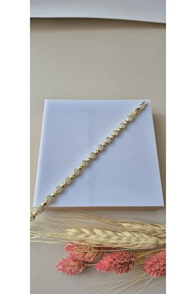 shesra Yuvarlak Zirkon Taşlı VIP Çelik Bileklik