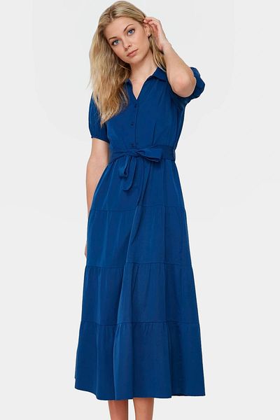 PayBuy Wide Cut Shirt Collar Maxi Terrycotton Dress Comfortable Use Special Design Stylish Appearance