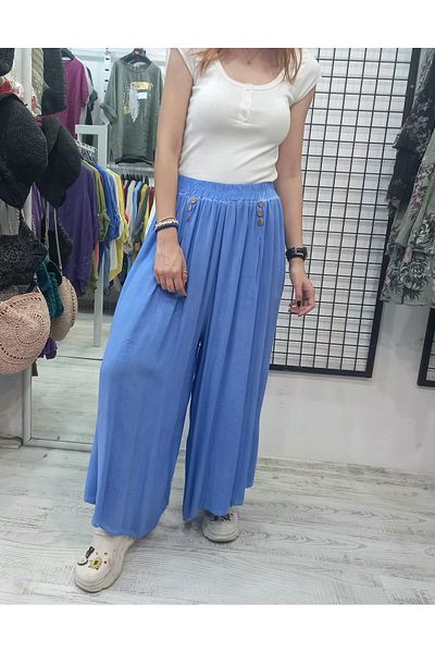 Butik Şans Button Detailed Woven Fabric Skirt Trousers