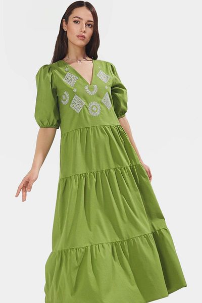 PayBuy Embroidered Maxi Dress Cotton Polyester Woven Summer Casual Trend Design Distinguished Material