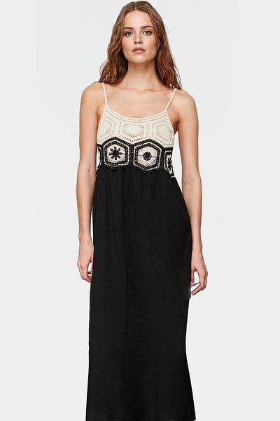 PayBuy Summer a Line Sleeveless Cotton Midi Dress Crochet Detail Casual Elegant Design