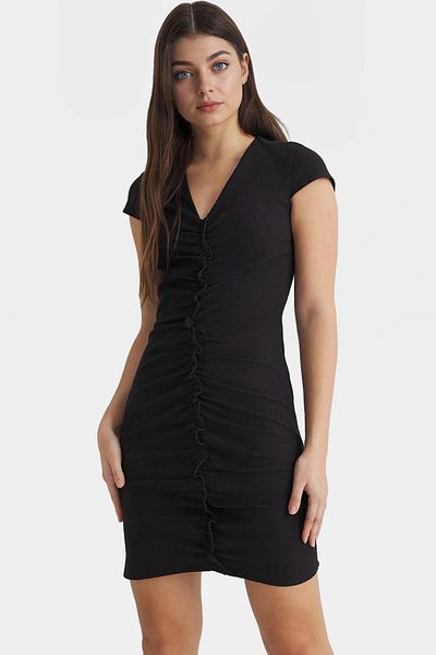PayBuy Mini V-Neck Short Sleeve Woven Dress Bodycon Finike Fabric Special Design Perfect Fit Trend