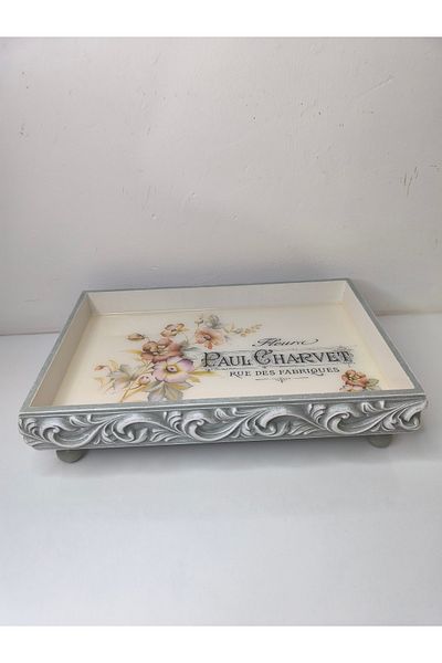 IremTasarimAtolyesi Epoxy Tray Presentation Tray Decorative Tray Hand Painting