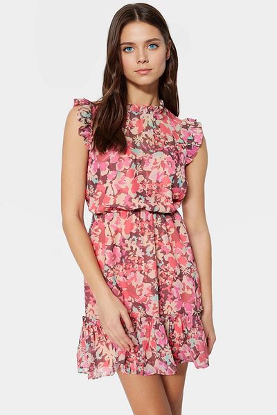 PayBuy Floral Mini Dress Woven Polyester Summer Day Dress Casual Use