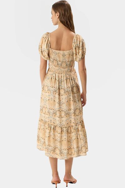 PayBuy Summer Patterned Viscose Midi Dress Comfortable Casual Style Carefully Selected and Stylish