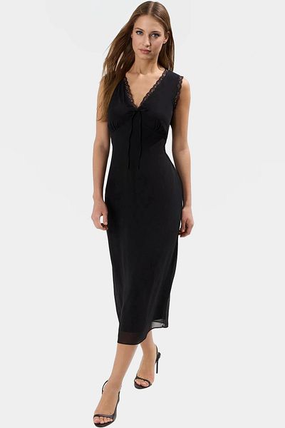PayBuy Stylish A-Line Midi Dress Lace Detail Summer Woven Fabric Carefully Selected Comfortable