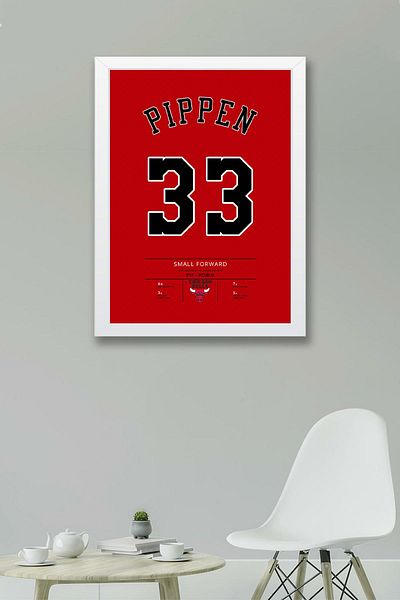 Saturn Tricou Scottie Pippen cu cadru - Tricou NBA Chicago Bulls