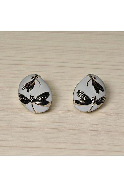 peralist Enamel Butterfly Patterned Earrings
