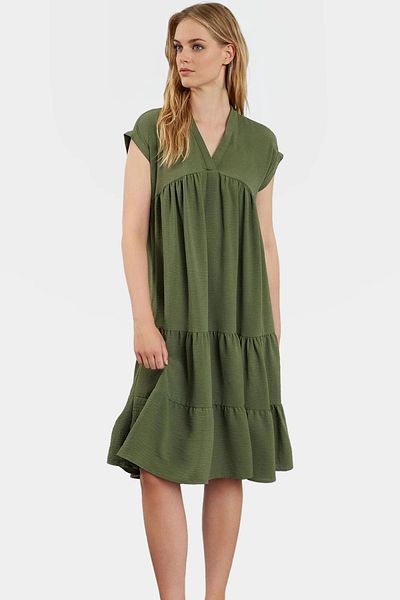 PayBuy Stylish V-Neck Aerobin Woven Summer Dress Comfortable Fit Daily Use Premium Quality