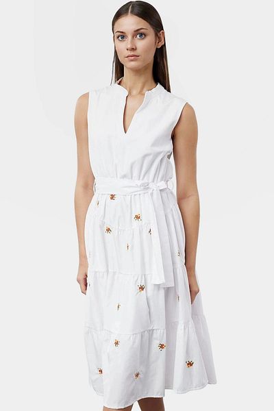 PayBuy Summer Floral Embroidered Midi Dress Comfortable Casual Style Premium Quality Special Design Modern
