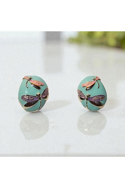 peralist Enamel Butterfly Patterned Earrings