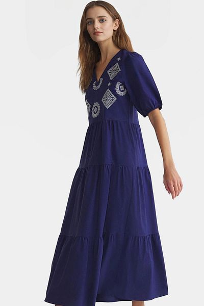 PayBuy Embroidered Maxi Dress Cotton Polyester Woven Summer Casual Trend Design Distinguished Material