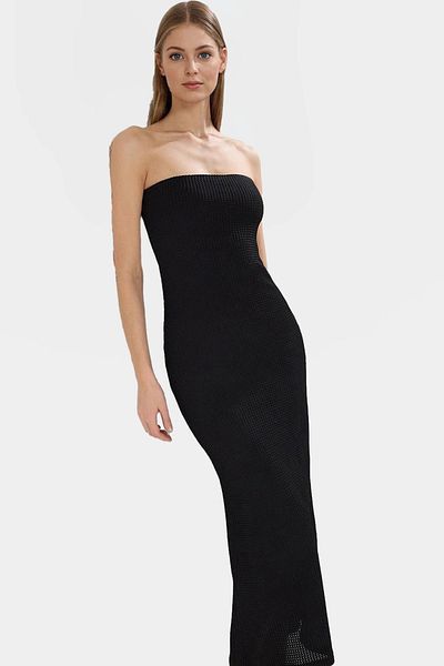 PayBuy Maxi Knitted Dress Strapless Bodycon Lining 98% Polyester Summer Premium Quality Long Lasting