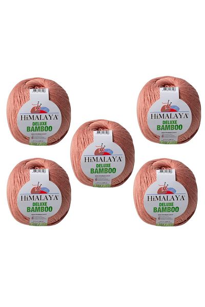 Himalaya Deluxe Bamboo, 5 Yumak, 500g Gram, Cardigan Sweater Yarn 124-33