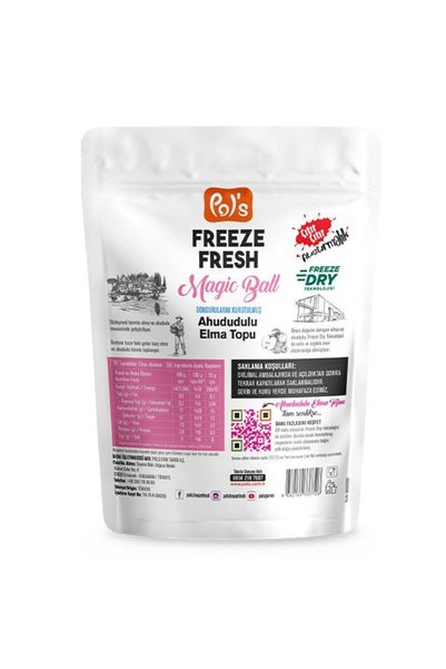 Pol's Freeze Fresh Dondurularak Kurutulmuş Magic Ball Ahududulu Elma Topu 20 gr