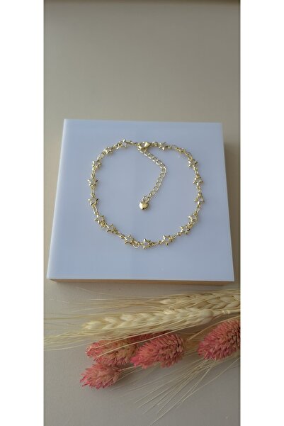 shesra Beyaz Yıldız Zirkon Taşlı Çelik Halhal