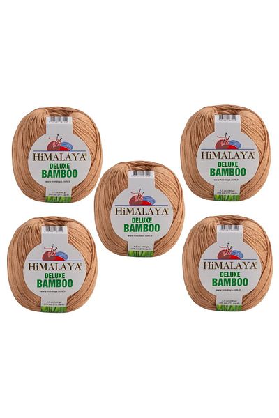 Himalaya Deluxe Bamboo, 5 Yumak, 500g Gram, Cardigan Sweater Yarn 124-22