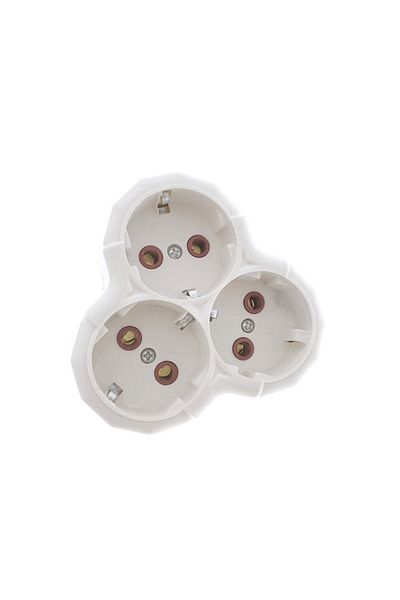 OEM Schuko plug triplu DS003, 16A, 250V, alb