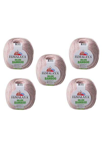 Himalaya Deluxe Bamboo, 5 Yumak, 500g Gram, Cardigan Sweater Yarn 124-30