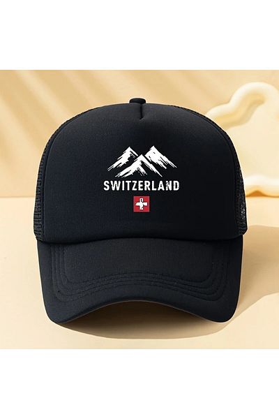 LEIVOR Switzerland Printed Mesh Snapback Hat