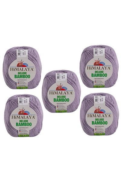 Himalaya Deluxe Bamboo, 5 Yumak, 500g Gram, Cardigan Sweater Yarn 124-40