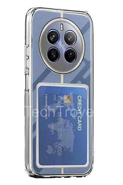 TechTrove Realme 12 Pro Plus Kılıf Kartlıklı Kamera Çıkıntılı Şeffaf Darbe Ko...
