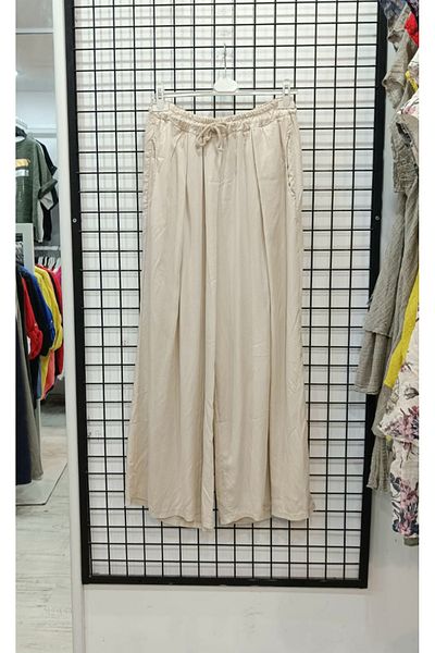 Butik Şans Lyocell Fabric Italian Trousers with Elastic Waist Pocket