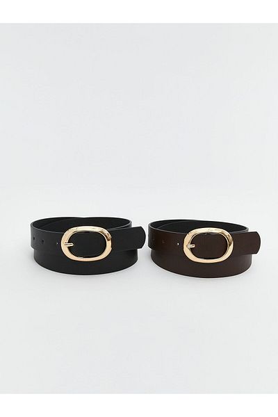 LC Waikiki Leather Look Women's Belt 2 Pack