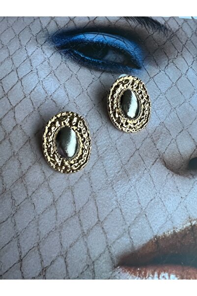 Bo Takı ve Aksesuar Vintage model iki renkli oval model küpe