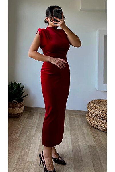 MAMMY KADİFE ELBİSE KIRMIZI