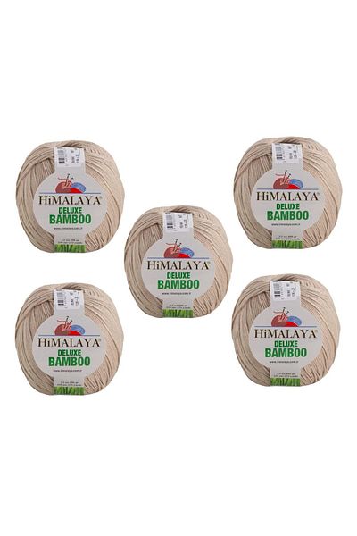 Himalaya Deluxe Bamboo, 5 Yumak, 500g Gram, Cardigan Sweater Yarn 124-20