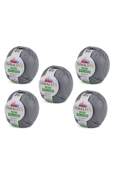 Himalaya Deluxe Bamboo, 5 Yumak, 500g Gram, Cardigan Sweater Yarn 124-26