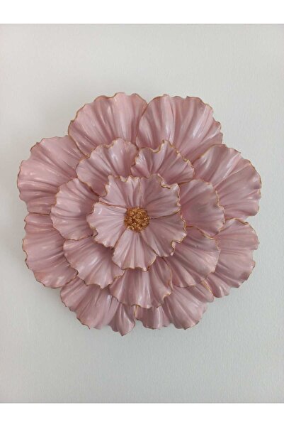 ZE DEKORASYON Bej Pembe Dekoratif Duvar ve Masa Çiçeği 25x25cm