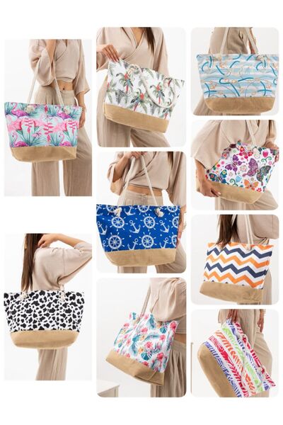 Just Polo Maisonrc New Season Beach Bags Decorative Bottom Straw