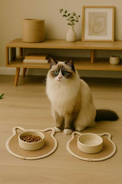 ÖRGÜM Cat Feeding Mat Cat Food Mat 32X32 cm