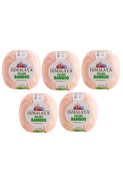 Himalaya Deluxe Bamboo, 5 Yumak, 500g Gram, Cardigan Sweater Yarn 124-05