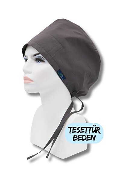 doktorbonem Tesettür Beden Antrasit Tek Renk Cerrahi Bone Doktor Hemşire Sağl...