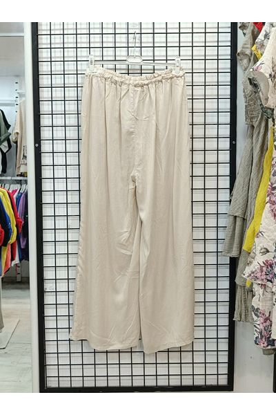 Butik Şans Lyocell Fabric Italian Trousers with Elastic Waist Pocket