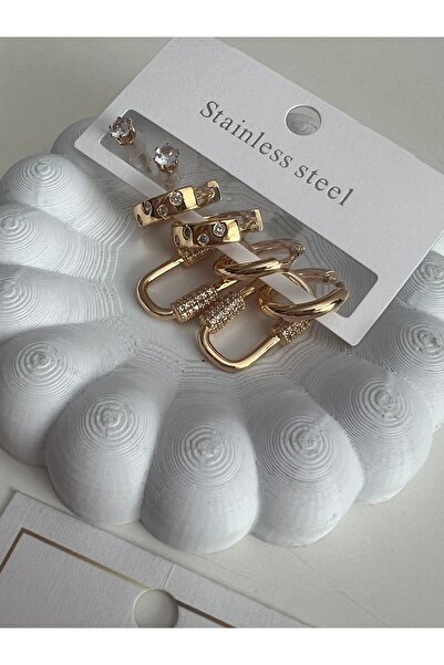 bettin tasarım حلقة من الفولاذ المقاوم للصدأ وحلق من الزركون المتدلي Vip أقرا...