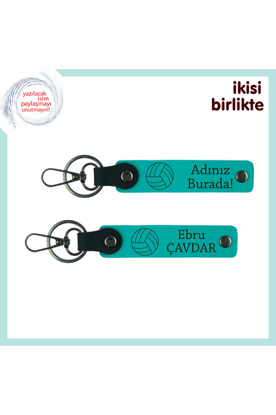 Miaju مجموعة سلسلة مفاتيح جلدية قابلة للطباعة تحمل اسم الكرة الطائرة مناسبة ل...