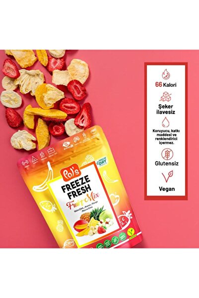 Pol's Freeze Fresh Dondurularak Kurutulmuş Fruit Mix 20 gr