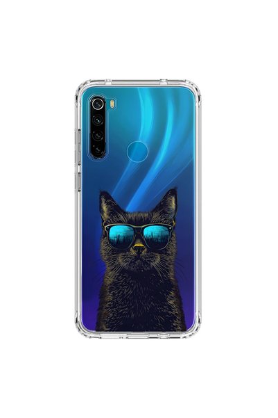 Dali Design حافظة شفافة متوافقة مع هاتف Xiaomi Redmi Note 8 مع تصميم Cool Cat